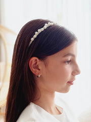 Isabella Silver Pearl Headband - A Little Lacey