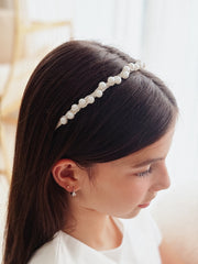 Isabella Silver Pearl Headband - A Little Lacey