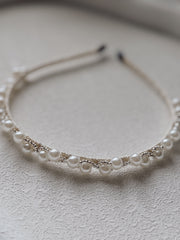 Isabella Silver Pearl Headband - A Little Lacey