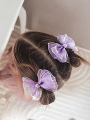 Lilac Girls Pigtail Bows - A Little Lacey