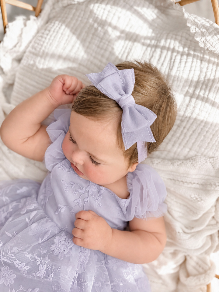 Lilah Lilac Bow Baby Headband