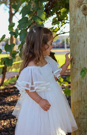 Liliana Girls White Dress - A Little Lacey