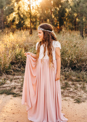 Sasha Girls Dusty Blush Dress - A Little Lacey