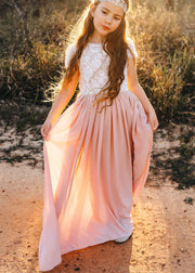 Sasha Girls Dusty Blush Dress - A Little Lacey