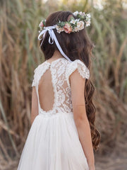 Serenade Girls White Lace Dress - A Little Lacey
