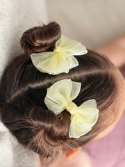 Lemon Girls Pigtail Bows - A Little Lacey