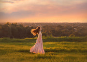 Clara Chiffon Girls Maxi Dress Blush Pink - A Little Lacey