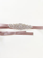 Girls Diamante Sash Belt - Blush - A Little Lacey