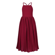 Sofia French Chiffon Burgundy Girls Dress - A Little Lacey