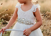 Lace Diamante Sash - A Little Lacey