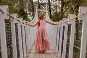 Sofia Dusty Pink French Chiffon Dress - A Little Lacey