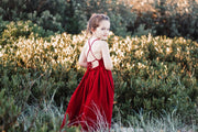 Sofia French Chiffon Burgundy Girls Dress - A Little Lacey