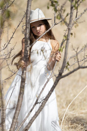 Sofia French Chiffon White Girls Dress - A Little Lacey