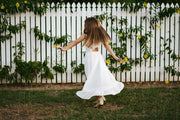Gabriella French Chiffon White Girls Dress - A Little Lacey