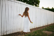 Gabriella French Chiffon White Girls Dress - A Little Lacey