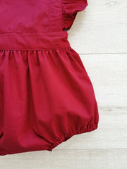 Faith Girls Ruby Red Christmas Romper - Size 1 - A Little Lacey