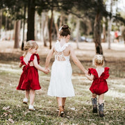 Faith Girls Ruby Red Christmas Romper - Size 1 - A Little Lacey