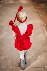 Faith Girls Ruby Red Christmas Romper - Size 1 - A Little Lacey