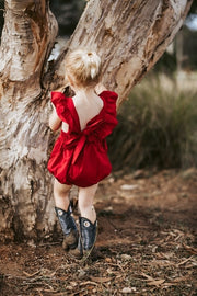 Faith Girls Ruby Red Christmas Romper - Size 1 - A Little Lacey