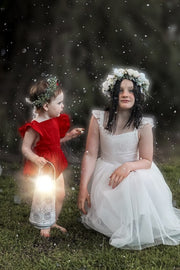 Faith Girls Ruby Red Christmas Romper - Size 1 - A Little Lacey