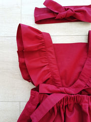 Faith Girls Ruby Red Christmas Romper - Size 1 - A Little Lacey