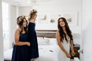 Sofia French Chiffon Navy Blue Girls Dress - A Little Lacey
