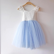 Zara Girls Lace Dress - Blue - A Little Lacey