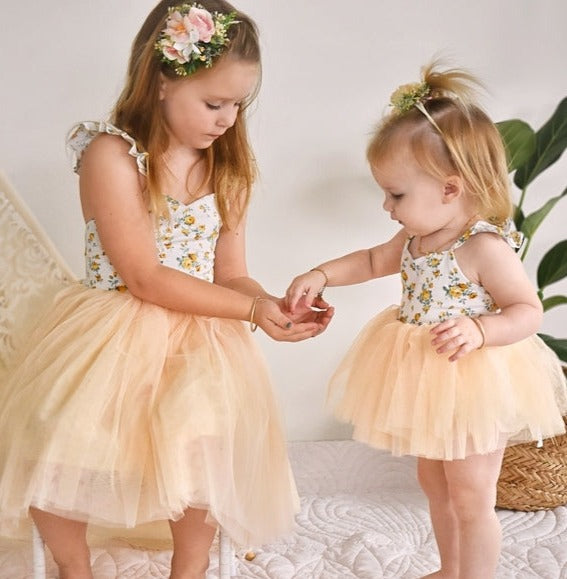 Zara Girls Dress - Yellow - Girls Floral Dresses