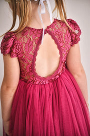 Serenade Girls Magenta Lace Dress - Size 14 - A Little Lacey