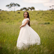 Celeste Girls White Lace & Tulle Dress - A Little Lacey