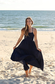 Clara Chiffon Girls Maxi Dress Indigo Blue - A Little Lacey
