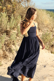Clara Chiffon Girls Maxi Dress Indigo Blue - A Little Lacey