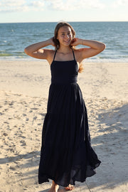 Clara Chiffon Girls Maxi Dress Indigo Blue - A Little Lacey