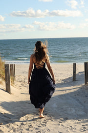 Clara Chiffon Girls Maxi Dress Indigo Blue - A Little Lacey