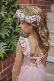 Ella Rose Girls Dusty Pink Tie-Back Dress - A Little Lacey