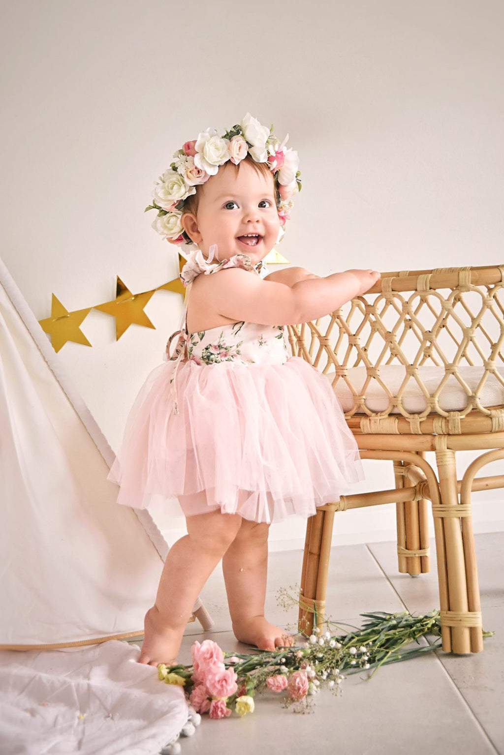 Eloise Rose Floral Baby Tutu Dress - Baby Rompers