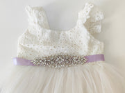 Girls Diamante Sash Belt - Purple - A Little Lacey