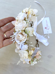 Iris Girls Ivory Flower Crown - A Little Lacey