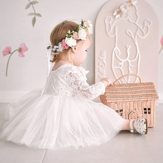 Baby girl long sleeve clearance white dress