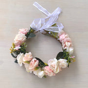 Macie Girls Soft Pink Flower Crown - A Little Lacey