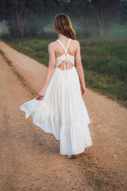 Olivia Girls High Low Dress - White - A Little Lacey