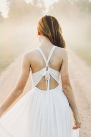 Olivia Girls High Low Dress - White - A Little Lacey