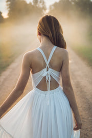 Olivia Girls High Low Dress - White - A Little Lacey