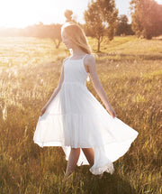 Olivia Girls High Low Dress - White - A Little Lacey