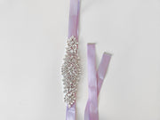 Girls Diamante Sash Belt - Purple - A Little Lacey