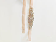 Girls Diamante Sash Belt - Champagne - A Little Lacey