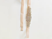 Girls Diamante Sash Belt - Champagne - A Little Lacey