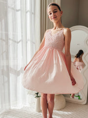 Vivienne Girls Light Pink Dress - A Little Lacey