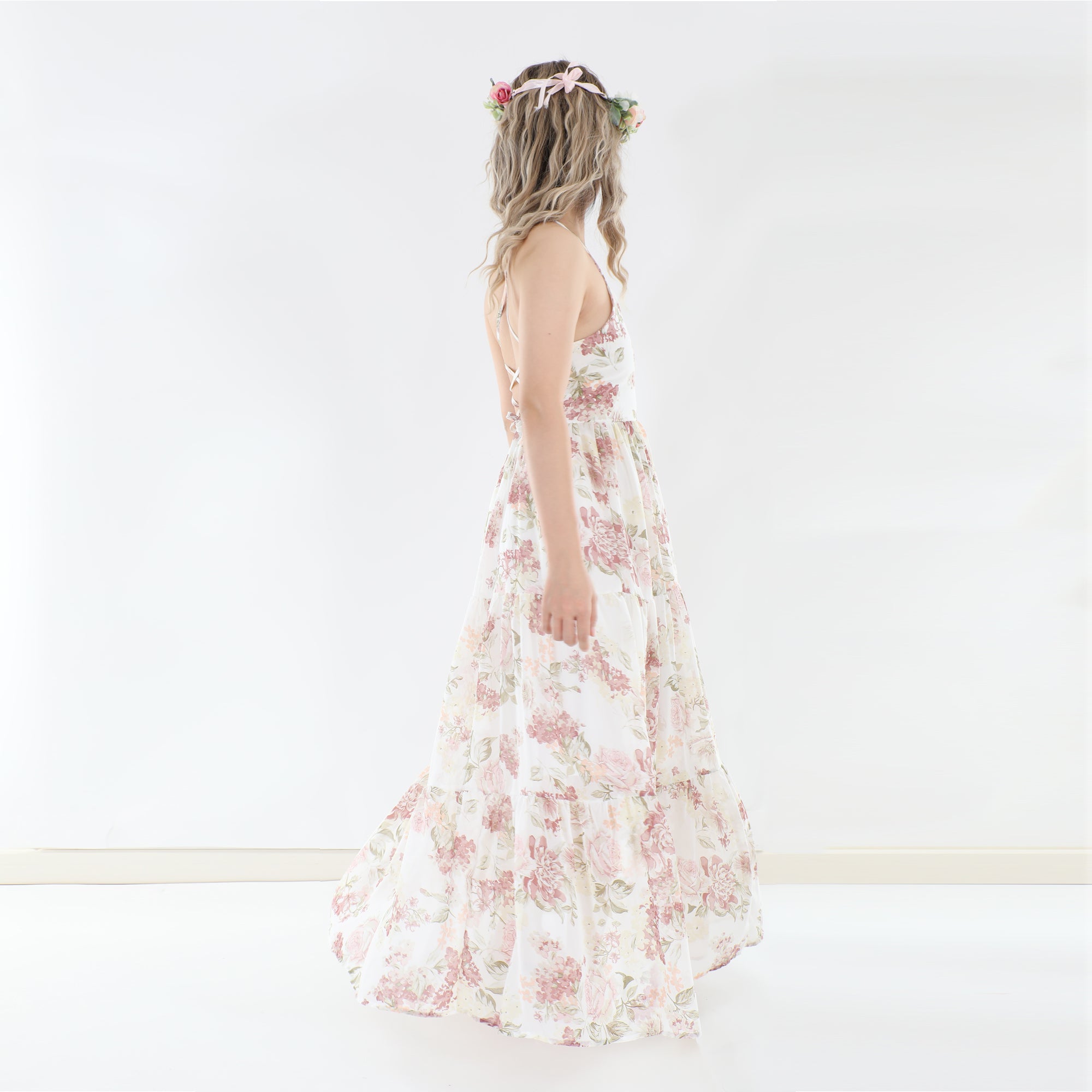 Savannah Girls Floral Maxi Dress - Cream – A Little Lacey