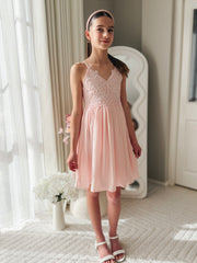Vivienne Girls Light Pink Dress - A Little Lacey
